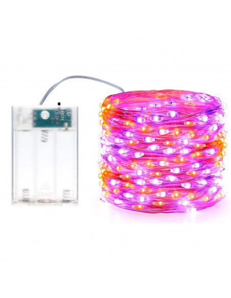 Tradineur - Alambre de 20 luces navideñas para botella LEDs - Apto solo para interior - Función de luz foja e intermitente - 2 M