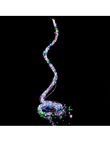 Tradineur - Alambre de 20 luces navideñas para botella LEDs - Apto solo para interior - Función de luz foja e intermitente - 2 M