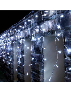 Tradineur - Cortina de 192 luces navideñas LEDs - Apto para interiores y exteriores - Función de luz foja e intermitente - Color 2