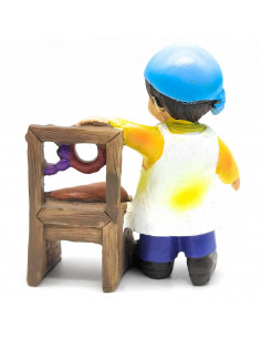 Tradineur - Figura de carnicero Naïf para Belén, marmolina, figura de oficio decorativa para nacimiento, pesebre, Navidad, adorn 2