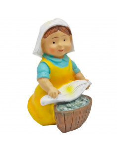 Tradineur - Figura de lavandera Naïf para Belén, marmolina, figura de oficio decorativa para nacimiento, pesebre, Navidad, adorn