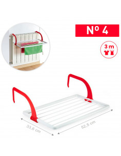 Tradineur - Tendedero plegable de resina para radiador - 3 metros de tendido - Fabricado en España - Soporte para tender ropa (B 2