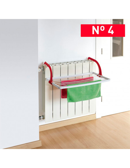Tradineur - Tendedero plegable de resina para radiador - 3 metros de tendido - Fabricado en España - Soporte para tender ropa (B