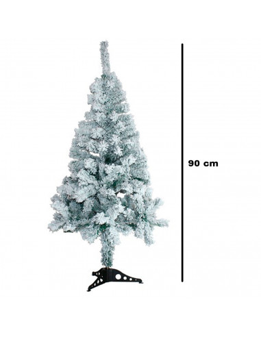 Tradineur - Árbol de navidad - Diseño completamente blanco - Altura de 90 cm - Fácil montaje - Fabricación en PVC, metal revesti