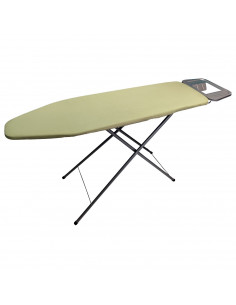 Tradineur - Tabla de planchar, 100% algodón, altura regulable, estructura metálica, soporte para plancha y patas antideslizantes