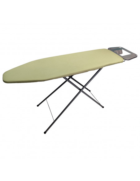 Tradineur - Tabla de planchar, 100% algodón, altura regulable, estructura metálica, soporte para plancha y patas antideslizantes