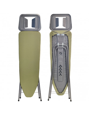 Tradineur - Tabla de planchar, 100% algodón, altura regulable, estructura metálica, soporte para plancha y patas antideslizantes