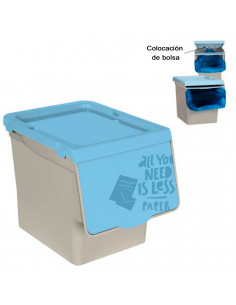 Tradineur - Contenedor apilable de polipropileno, cubo de basura, caja de almacenamiento de residuos, fácil apertura, reciclaje, 2