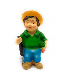 Tradineur - Figura de granjero Naïf para Belén, marmolina, aldeano decorativo para nacimiento, pesebre, Navidad, adorno tradicio