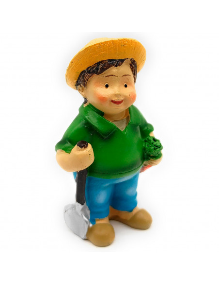 Tradineur - Figura de granjero Naïf para Belén, marmolina, aldeano decorativo para nacimiento, pesebre, Navidad, adorno tradicio