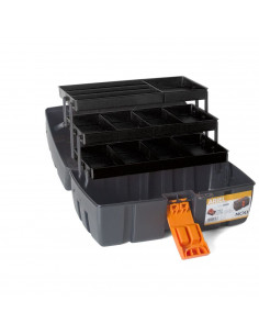 Caja para herramientas de plástico con 3 bandejas, arcón especial para bricolaje con divisiones para guardar o almacenar utensil 2