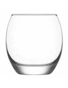 Tradineur - Set de 6 vasos de cristal, modelo "Empire", base gruesa, resistentes, aptos para lavavajillas, servir whisky, bedida