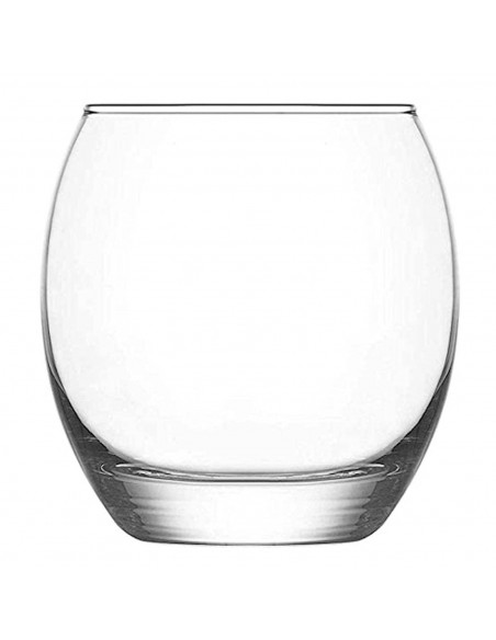 Tradineur - Set de 6 vasos de cristal, modelo "Empire", base gruesa, resistentes, aptos para lavavajillas, servir whisky, bedida