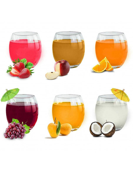 Tradineur - Set de 6 vasos de cristal, modelo "Empire", base gruesa, resistentes, aptos para lavavajillas, servir whisky, bedida