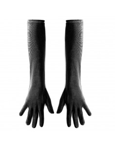 Tradineur - Guantes Largos de 45 cm - Fabricado en poliéster - Talla única para adultos - Ideal para carnaval o Halloween - Colo