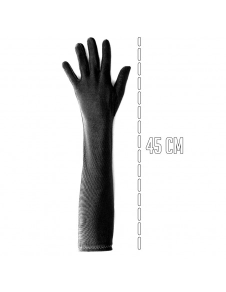 Tradineur - Guantes Largos de 45 cm - Fabricado en poliéster - Talla única para adultos - Ideal para carnaval o Halloween - Colo