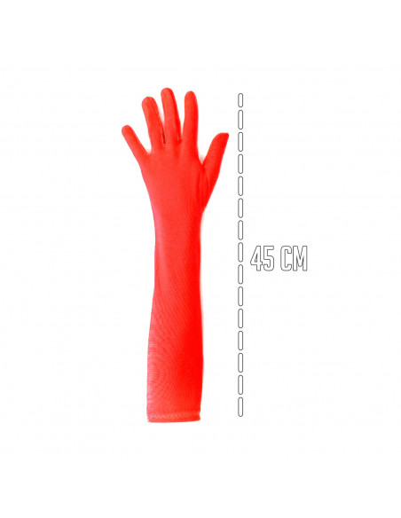 Tradineur - Guantes Largos de 45 cm - Fabricado en poliéster - Talla única para adultos - Ideal para carnaval o Halloween - Colo