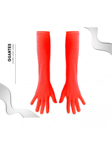 Tradineur - Guantes Largos de 45 cm - Fabricado en poliéster - Talla única para adultos - Ideal para carnaval o Halloween - Colo