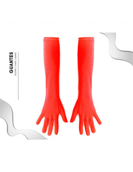 Tradineur - Guantes Largos de 45 cm - Fabricado en poliéster - Talla única para adultos - Ideal para carnaval o Halloween - Colo