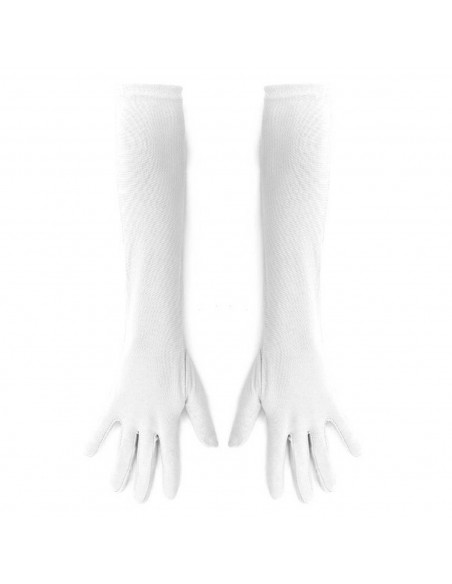 Tradineur - Guantes Largos de 45 cm - Fabricado en poliéster - Talla única para adultos - Ideal para carnaval o Halloween - Colo