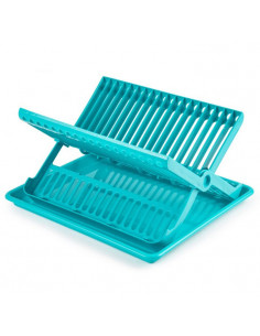 Tradineur - Escurreplatos , organizador de cocina, escurridor con bandeja, bandeja para secado de cuberteria para organización,