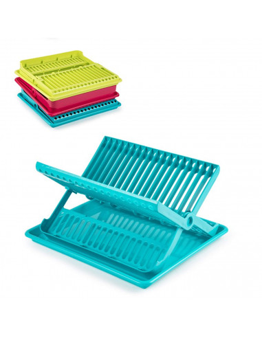 Tradineur - Escurreplatos , organizador de cocina, escurridor con bandeja, bandeja para secado de cuberteria para organización,