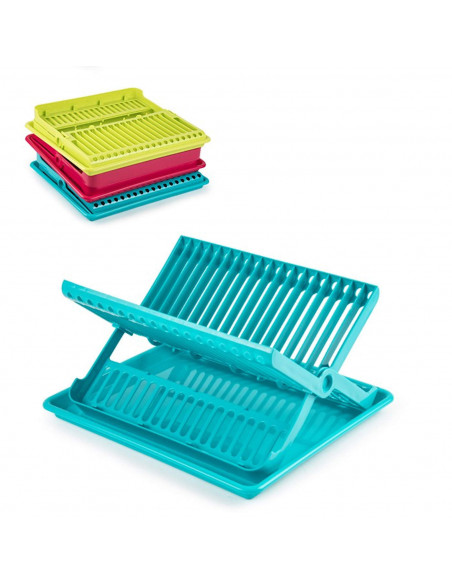 Tradineur - Escurreplatos , organizador de cocina, escurridor con bandeja, bandeja para secado de cuberteria para organización,