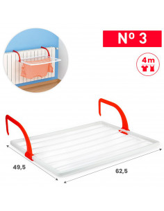 Tradineur - Tendedero plegable para radiador, resina - 4 metros de tendido - Fabricado en España - Soporte para tender ropa (Bla 2