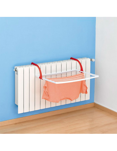 Tradineur - Tendedero plegable para radiador, resina - 4 metros de tendido - Fabricado en España - Soporte para tender ropa (Bla