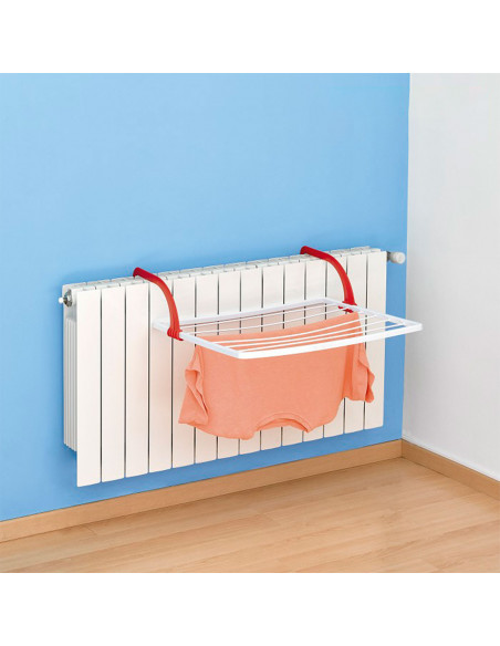 Tradineur - Tendedero plegable para radiador, resina - 4 metros de tendido - Fabricado en España - Soporte para tender ropa (Bla