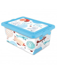Tradineur  Caja de almacenamiento  Diseño Lets fly  Capacidad de 3,7 Litros  Fabricado en España - Contenedor para almacenar