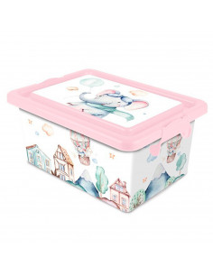 Tradineur  Caja de almacenamiento  Diseño Volar  Capacidad de 3,7 Litros  Fabricado en España - Contenedor para almacenar ju