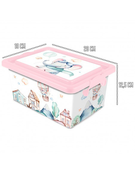 Tradineur  Caja de almacenamiento  Diseño Volar  Capacidad de 3,7 Litros  Fabricado en España - Contenedor para almacenar ju