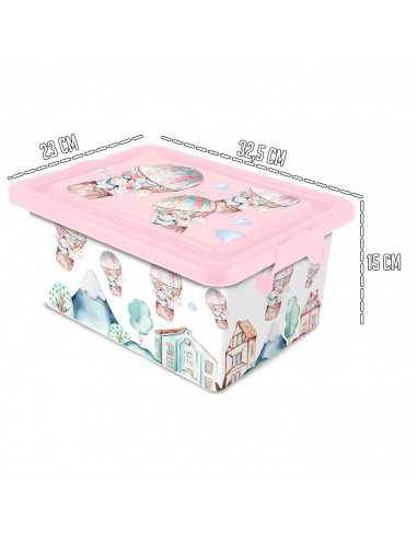 Tradineur  Caja de almacenamiento  Diseño Volar  Capacidad de 7,5 Litros  Fabricado en España - Contenedor para almacenar ju