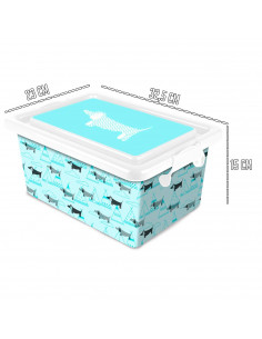 Tradineur  Caja de almacenamiento  Diseño Perro  Capacidad de 7,5 Litros  Fabricado en España - Contenedor para almacenar ju 2