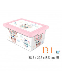 Tradineur  Caja de almacenamiento  Diseño Volar  Capacidad de 13 Litros  Fabricado en España - Contenedor para almacenar jug 2