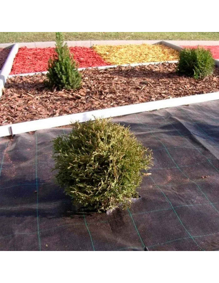 Tradineur - Malla antihierbas, tela protectora contra malas hierbas en rollo, permeable, resistente al desgaste y desgarro, cont