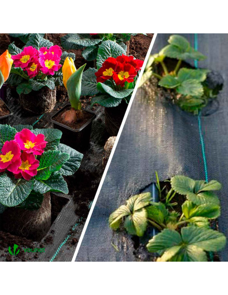 Tradineur - Malla antihierbas, rollo tela protectora contra malas hierbas, permeable, resistente al desgaste y desgarro, contra