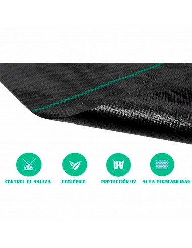 Tradineur - Malla antihierbas, Rollo de Tela Protectora Permeable contra Malas Hierbas, Resistente al Desgaste y desgarro, contr