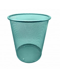 Tradineur - Papelera de rejilla - Fabricado en Metal - Ideal para Oficinas, Habitaciones y Aulas - Ø 26 x 25 cm - Color Gris