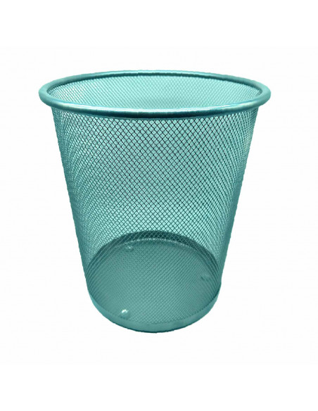 Tradineur - Papelera de rejilla - Fabricado en Metal - Ideal para Oficinas, Habitaciones y Aulas - Ø 26 x 25 cm - Color Gris