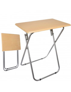 Mesa plegable de madera y metal de 71 x 70 x 50 cm. Mesado individual plegable ideal para hogar o como mesa auxiliar en hosteler 2