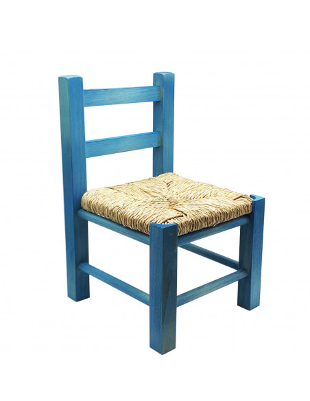 Tradineur  - Silla pequeña "rafia" para niño o decoración de color surtido y de 39 x 22 x 25 cm. Taburete con respaldo para niño