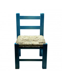 Tradineur  - Silla pequeña "rafia" para niño o decoración de color surtido y de 39 x 22 x 25 cm. Taburete con respaldo para niño 2