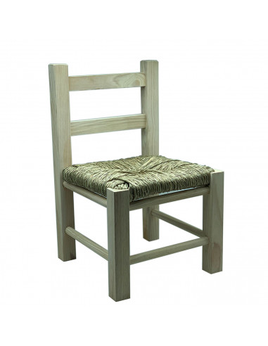 Tradineur  - Silla pequeña "rafia" para niño o decoración de color surtido y de 39 x 22 x 25 cm. Taburete con respaldo para niño