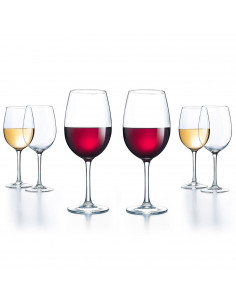 Tradineur - Set de 6 copas de vino de cristal, diseño sofisticado y elegante, aptas para lavavajillas, restaurante, hogar (47 cl