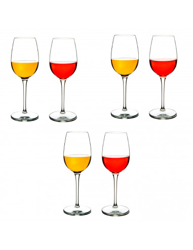 Tradineur - Set de 6 copas de vino de cristal, diseño sofisticado y elegante, aptas para lavavajillas, restaurante, hogar (47 cl