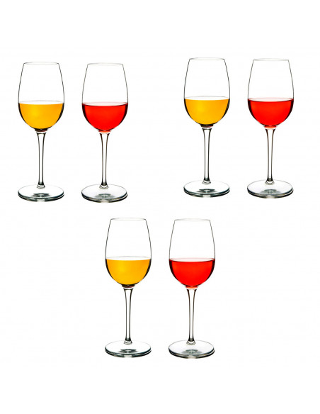 Tradineur - Set de 6 copas de vino de cristal, diseño sofisticado y elegante, aptas para lavavajillas, restaurante, hogar (47 cl