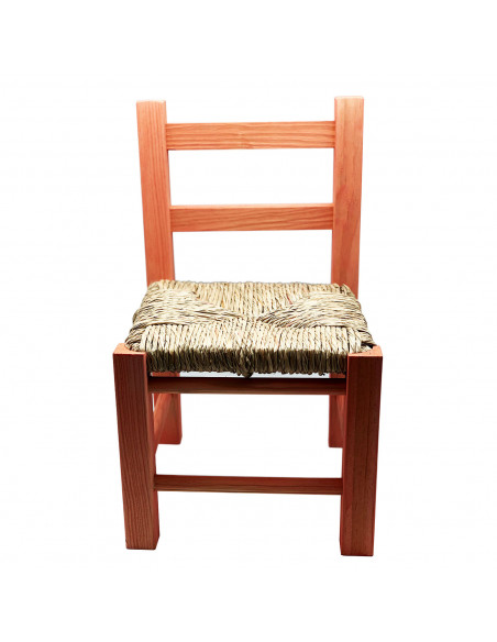 Tradineur  - Silla pequeña "rafia" para niño o decoración de color surtido y de 39 x 22 x 25 cm. Taburete con respaldo para niño