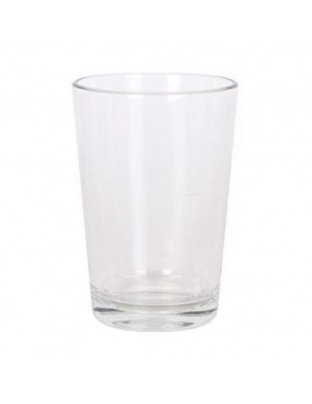 Tradineur - Set de 6 vasos de cristal 205 ml, modelo Lara, 10 x 6.5 cm, vasos clásicos para agua, bebidas, refrescos, zumos, res
